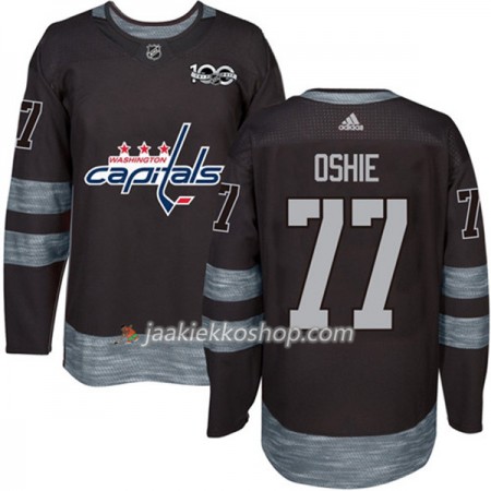 Miehille NHL Washington Capitals Pelipaita T.J. Oshie 77 1917-2017 100th Anniversary Adidas Musta Authentic